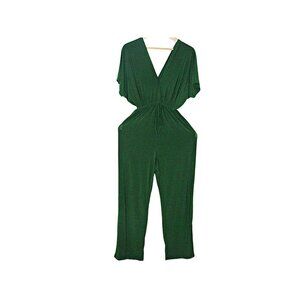 KOH KOH Green Kimono Sleeve V-Neck Sexy Wide Leg One Piece Jumpsuit Size Large